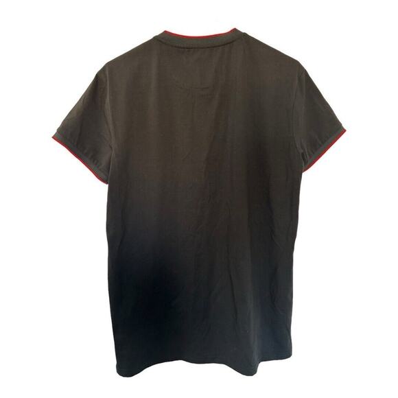 Scott James‎ England Mens Medium Stretch Short Sleeve T-Shirt Black/Red V Neck - Picture 3 of 6
